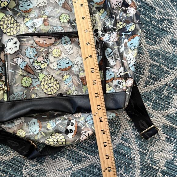Betsy Johnson Backpack Large Clear Kawaii Cat Food Pineapple Ice Cream Donut - Picture 7 of 8